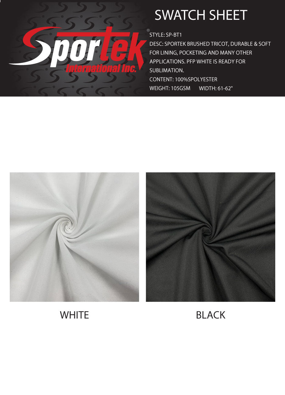 Brushed Tricot Durable Soft White Black