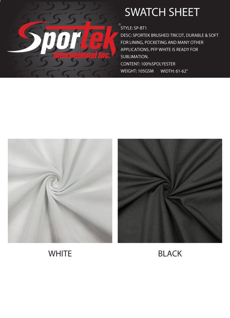 Brushed Tricot Durable Soft White Black