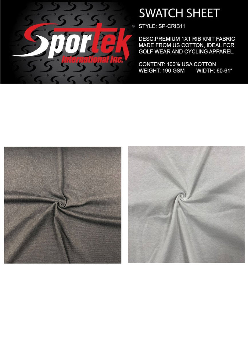 Cotton Rib Knit Fabric 1x1 White Black