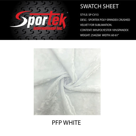 Crushed Velvet Poly Spandex White Sublimation
