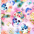 Printed Poly Spandex Skull Wet Print