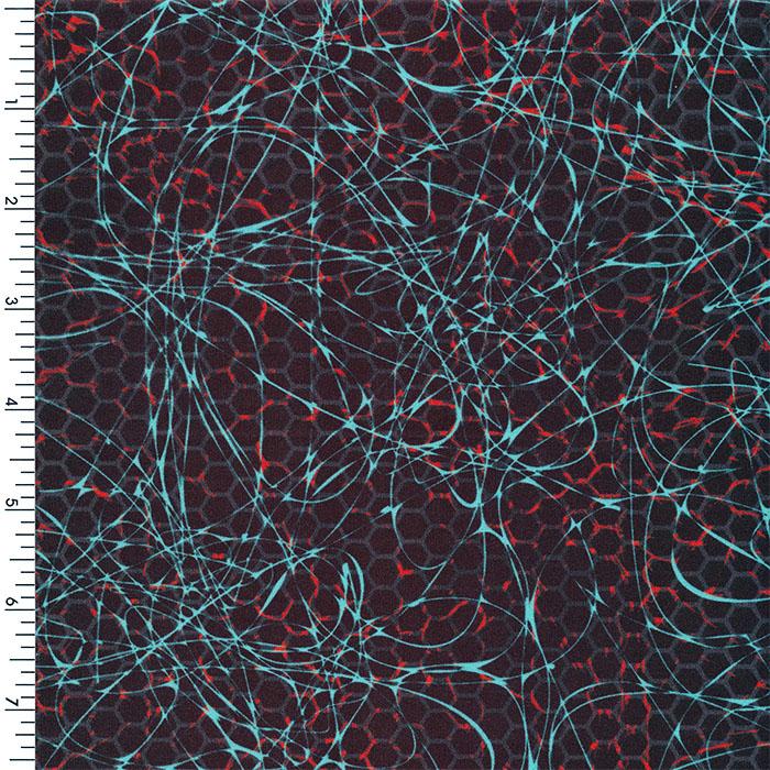 Printed Poly Spandex Wet Print Abstract Web
