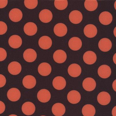 Printed Spandex Black/Neon Orange Polka Dot