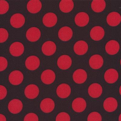 Printed Spandex Black/Neon Orange Polka Dot