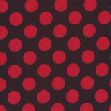 Printed Spandex Black/Neon Orange Polka Dot