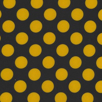 Printed Spandex Black/Neon Orange Polka Dot