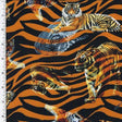 Printed Spandex Tiger Ghost Black and Orange