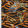 Printed Spandex Tiger Ghost Black and Orange
