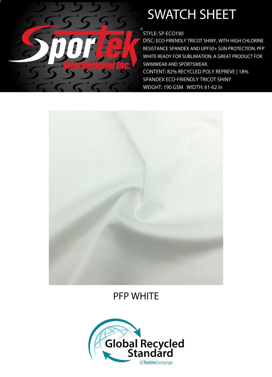 Recycled Poly Tricot Shiny White Swimwear