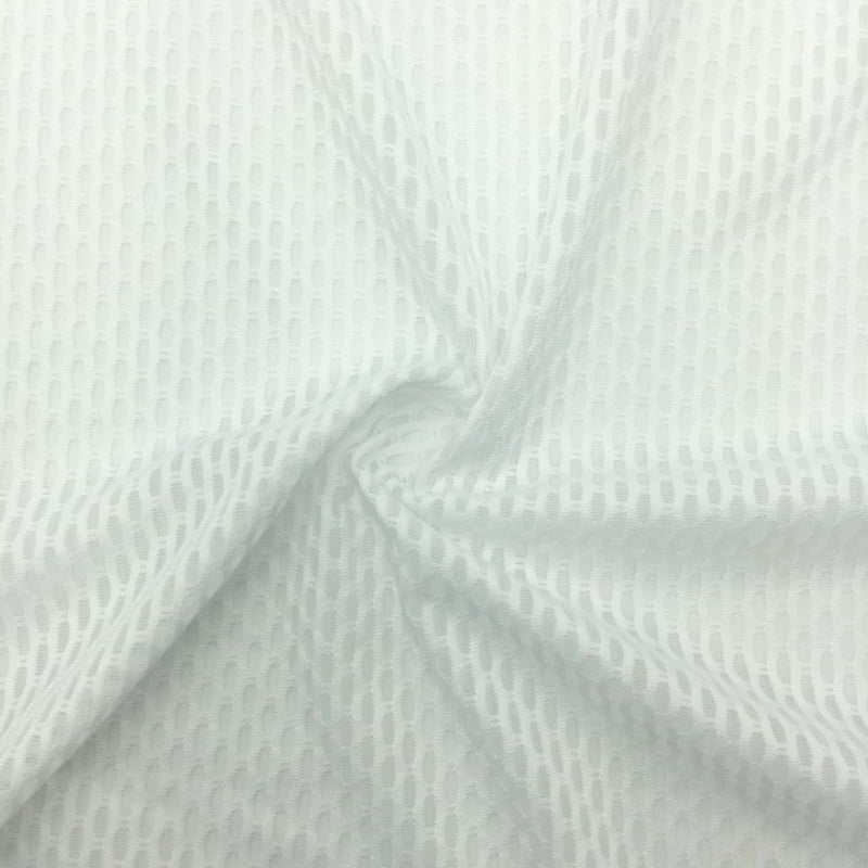 Fish Eye Mesh Poly Spandex White