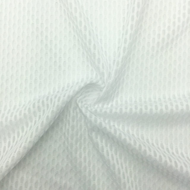 Fish Eye Mesh Poly Spandex White