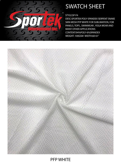 Poly Spandex Mesh Serpent Snake Skin White