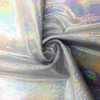 Holographic Foil Spandex White Silver
