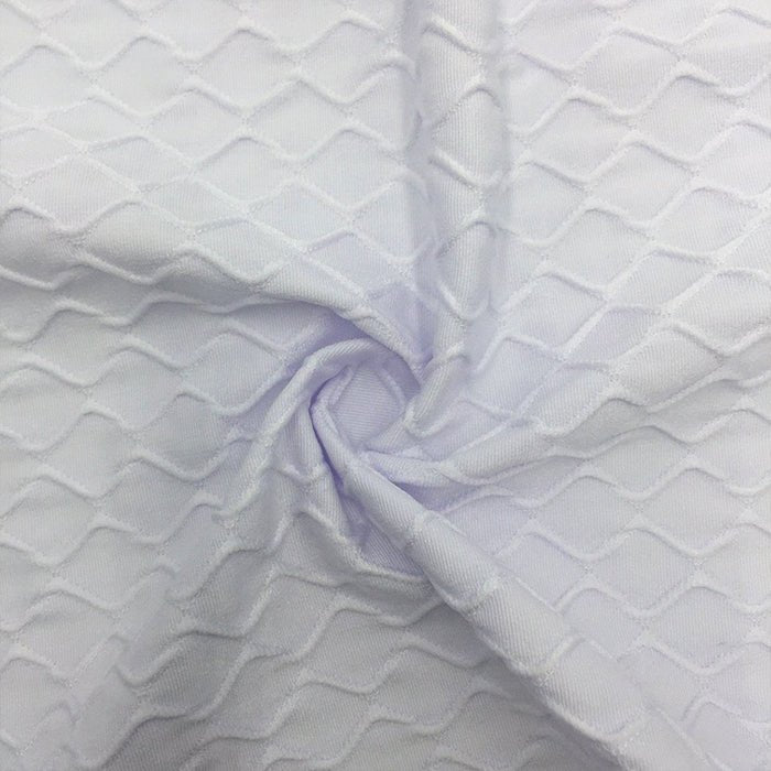Printed Spandex White Activewear Fabric