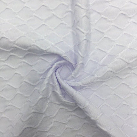 Printed Spandex White Activewear Fabric