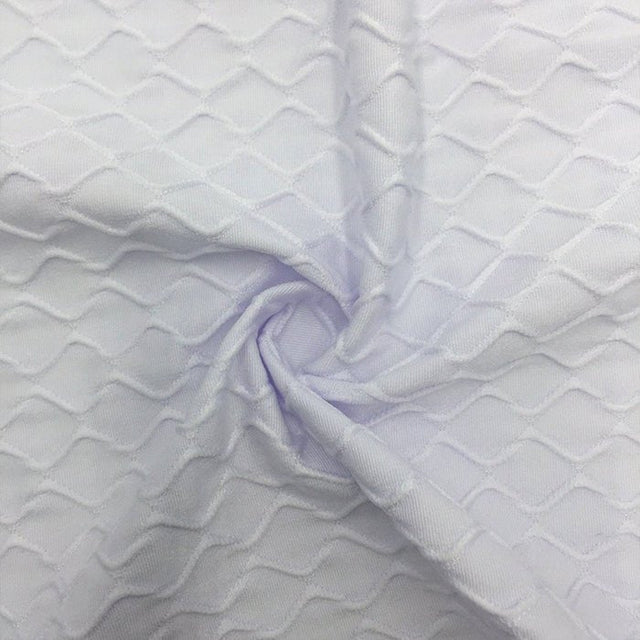 Printed Spandex White Activewear Fabric