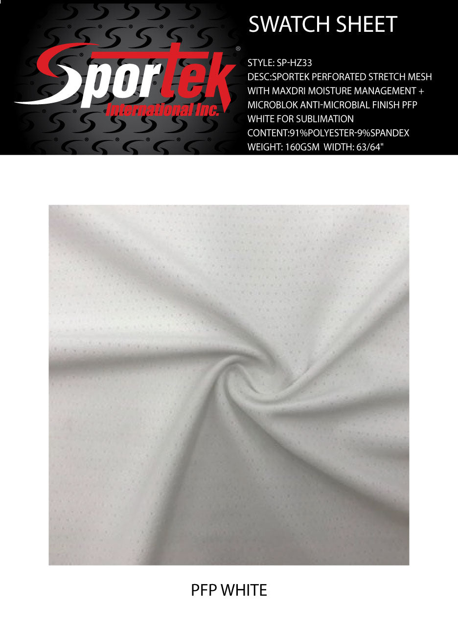 Stretch Mesh White Moisture Management