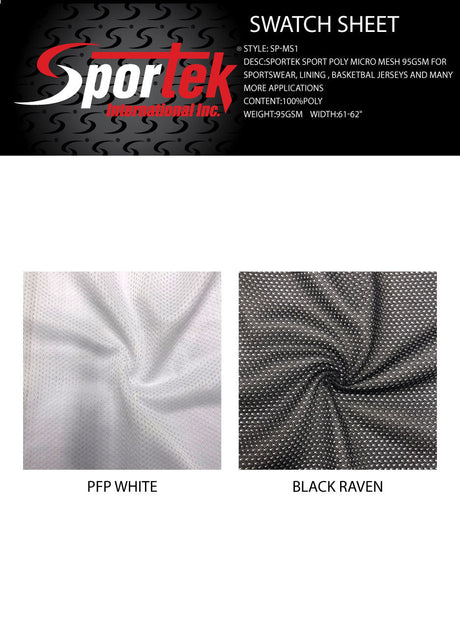 Poly Micro Mesh Black Sportswear Lining