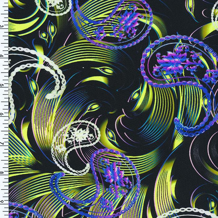 Printed Spandex Paisley Wet Print Swimwear