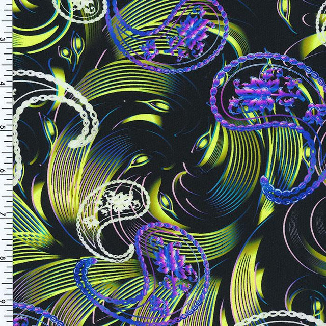 Printed Spandex Paisley Wet Print Swimwear