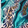 Nylon Spandex Aqua Leopard Print Swimwear Fabric