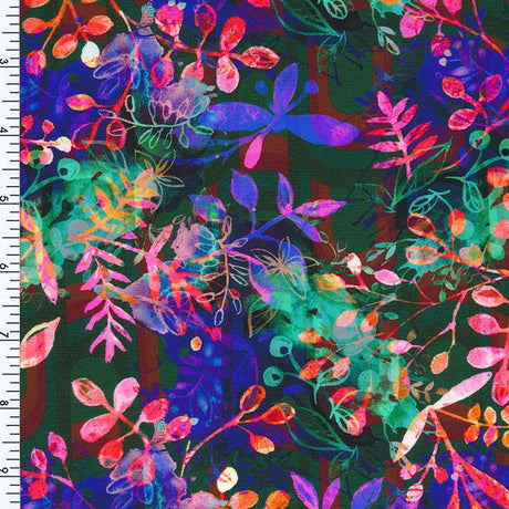Printed Nylon Spandex Tropical Wet Print