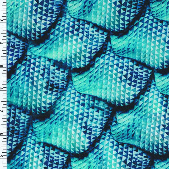 Nylon Spandex Wet Print Aqua Mermaid Swimwear