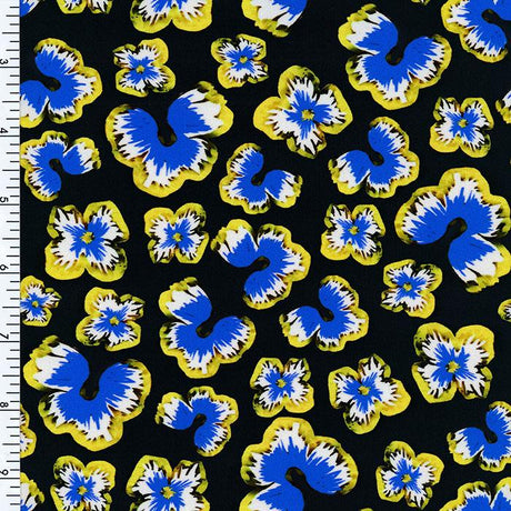 Printed Nylon Spandex Butterfly Daisy Swimwear Fabric