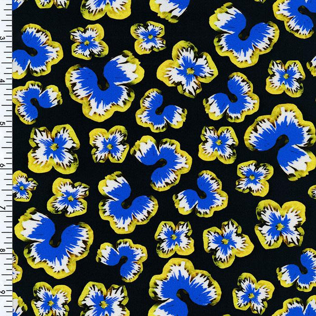 Printed Nylon Spandex Butterfly Daisy Swimwear Fabric