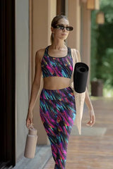 Printed Spandex Fabric Diagonal Motion Pattern