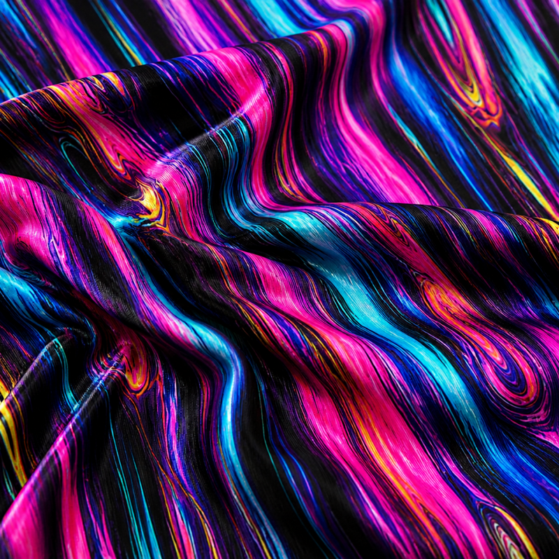 Printed Spandex Fabric Diagonal Motion Pattern