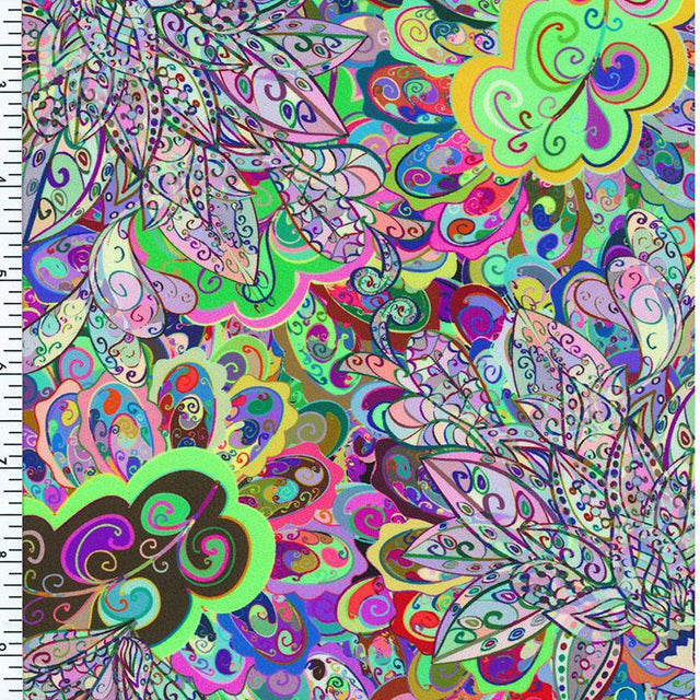 Nylon Spandex Wet Print Peace Garden Swimwear