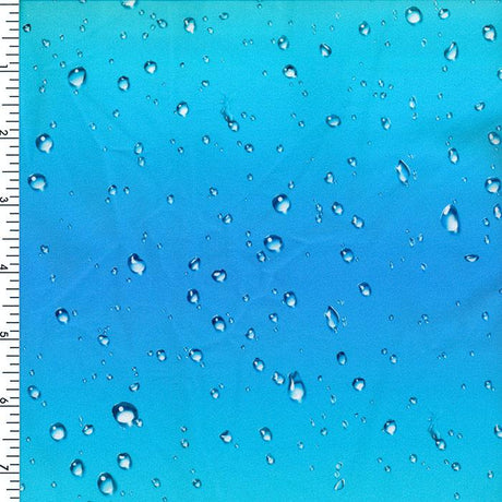 Printed Nylon Spandex Tricot Blue Aqua Swimwear