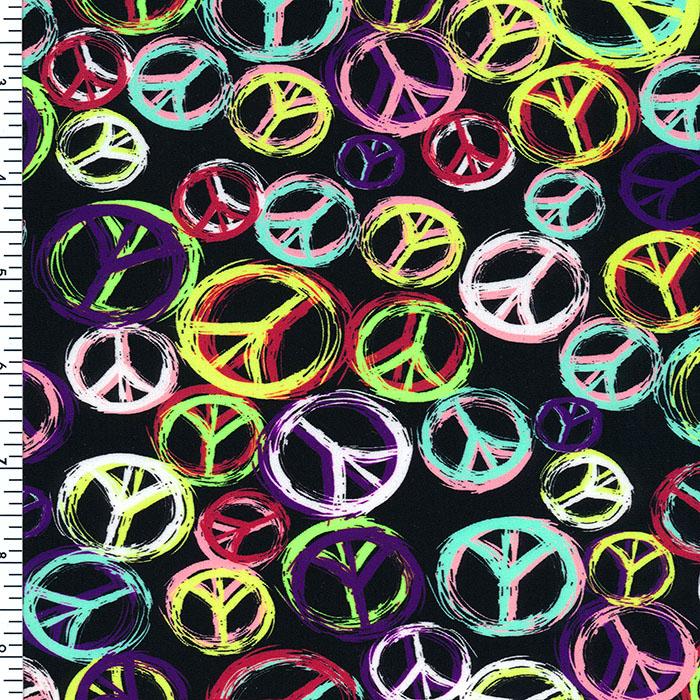 Printed Nylon Spandex World Peace Swimwear Fabric