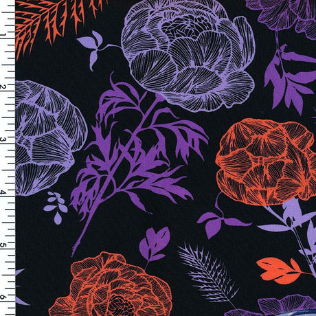 Printed Nylon Spandex Lovely Night Garden