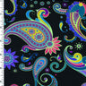 Printed Spandex Royal Paisley Black Green Blue Red