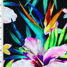 Printed Spandex Tropical Joy Black Green Blue Purple