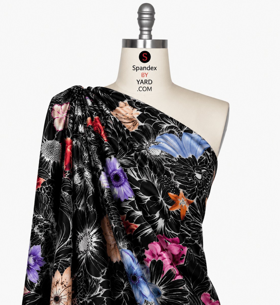 Printed Spandex Midnight Floral Nylon Tricot