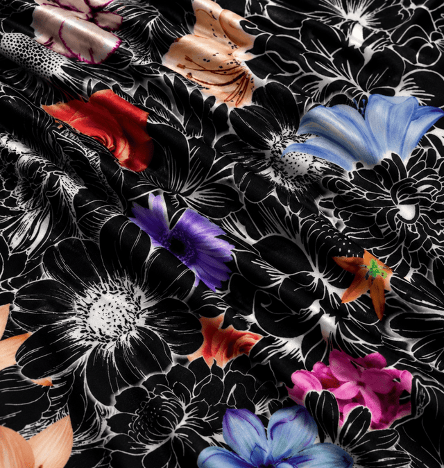 Printed Spandex Midnight Floral Nylon Tricot