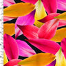 Printed Spandex Love & Leaf Fuchsia Orange Black
