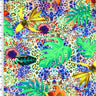 Printed Spandex Blue Yellow Green Orange