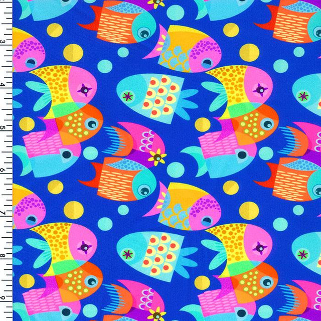 Printed Spandex Happy Fish Nylon 4-Way Stretch