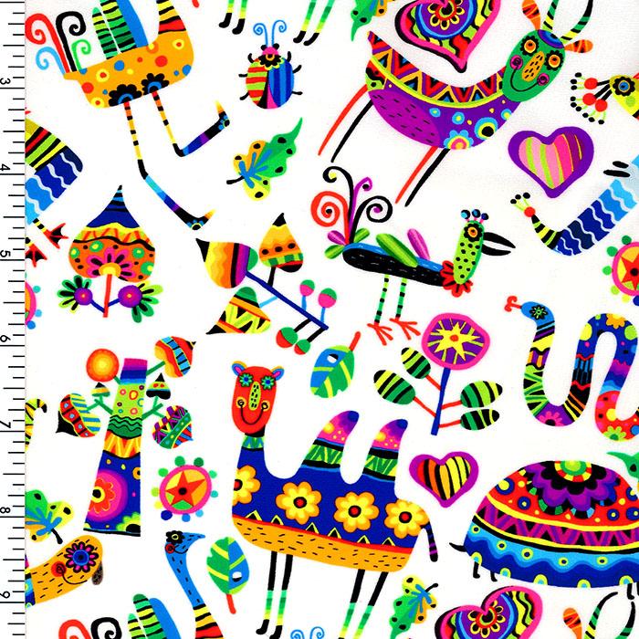 Printed Spandex Colorful Zoo Nylon Spandex