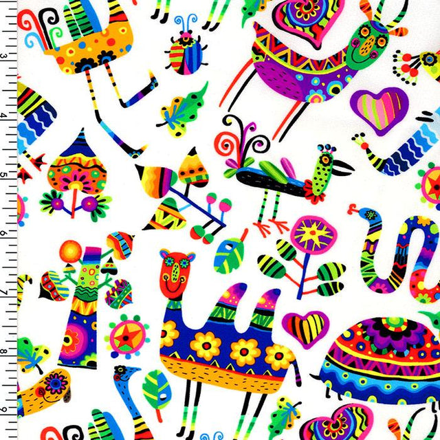 Printed Spandex Colorful Zoo Nylon Spandex