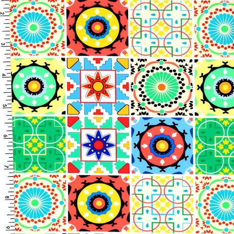 Printed Spandex Wonder Mosaic Nylon Spandex