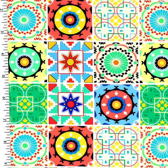 Printed Spandex Wonder Mosaic Nylon Spandex