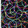 Printed Spandex Cosmic Dance Black Multi