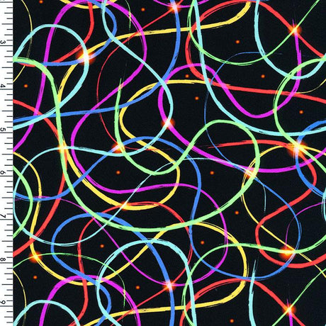 Printed Spandex Cosmic Dance Black Multi