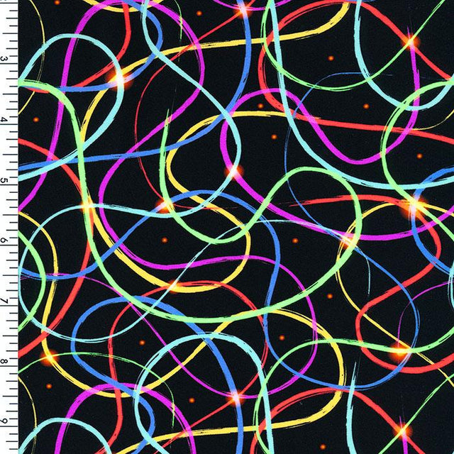Printed Spandex Cosmic Dance Black Multi