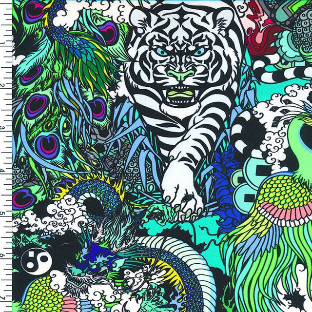 Printed Spandex Tattoo Jungle Nylon Spandex